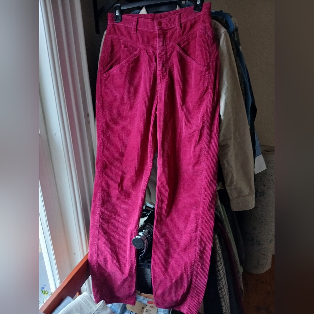 Vintage (United Colors Of) Benetton Pink Corduroy Pants Made In USA Sz 2